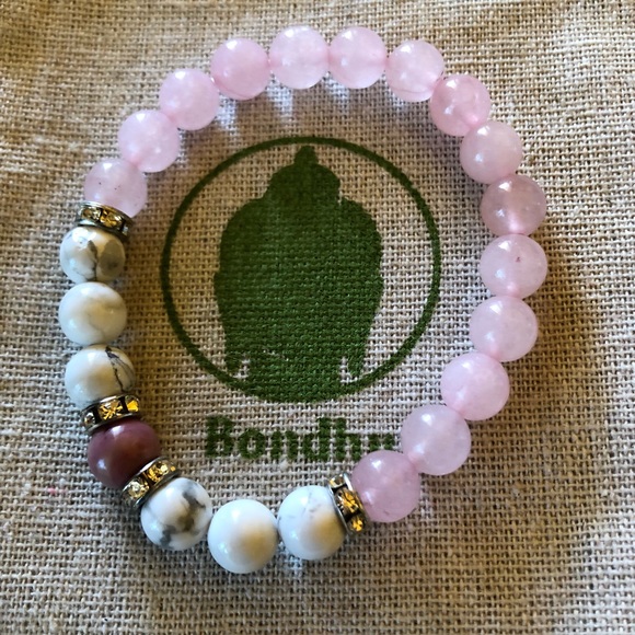 💗 Rose quartz with white howlite natural stones - Picture 9 of 17
